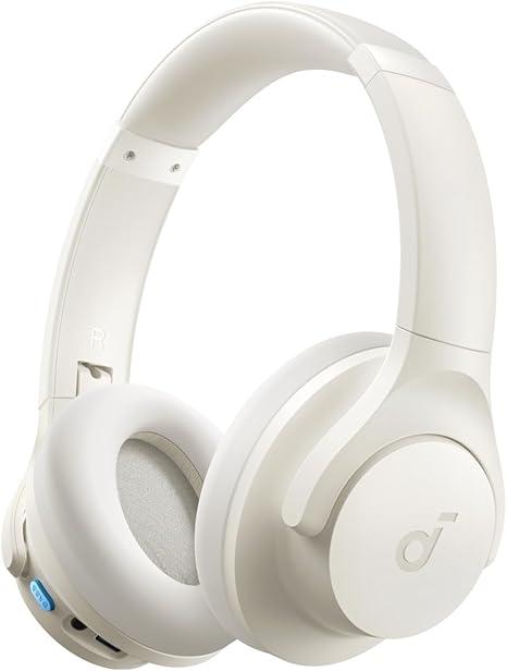 Soundcore Q11i da Anker Fone De Ouvido Bluetooth 5.3, Over-Ear Headphone, Graves Profundos, 60 Horas de Autonomia, Áudio Hi-Res, Almofadas Destacáveis, Conexão Multiponto, Branco