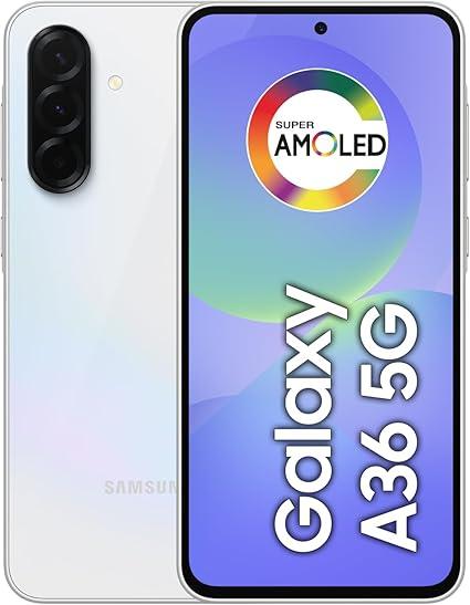 Celular Samsung Galaxy A36 5G 256GB, 6GB RAM, Câmera 50MP, IP67, Super AMOLED 6.7", Recursos AI, Branco