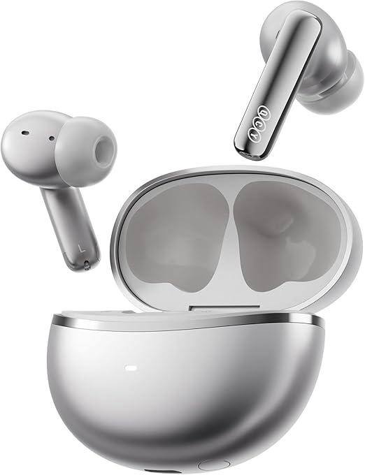 Fones de Ouvido Sem Fio QCY MeloBuds N70, Bluetooth 6.0,Intra Auricular,à Prova D'água IPX5,50 h de Bateria,Com Microfone Embutido,leves e Confortáveis para Corrida/Academia,Preto (Titânio)