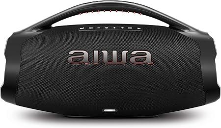 Caixa de Som Boombox Plus AIWA BBS-01-B 200W Bluetooth 5.3-200W RMS - 30 Horas de Bateria - Resistente à Poeira e Água - Preto