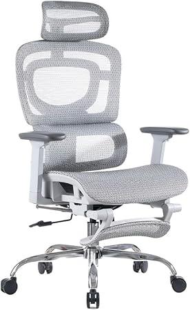 Cadeira De Escritório Ergonômica Mônaco Wt07 Luvinco Malha Respirável Com Suporte Lombar Adaptável Apoio Para Pés Retrátil Encosto Ajustável Seis Posições Suporta 200kg