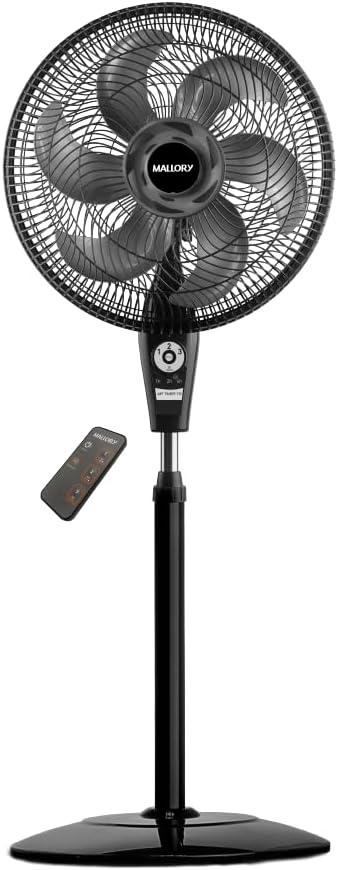 Ventilador de Coluna Mallory Air Timer TS+ Com Controle Remoto 126W, Silencioso, Com Hélice de 6 pás, Auto desligamento programável de até 7 horas - PR-GR - 127V