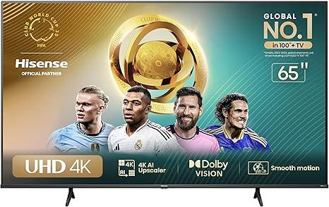 Hisense Smart TV UHD 4K DLED 65" Polegadas 65A6N com HDR10+ Dolby Vision Game Mode Controle por Voz Alexa Built-In AirPlay