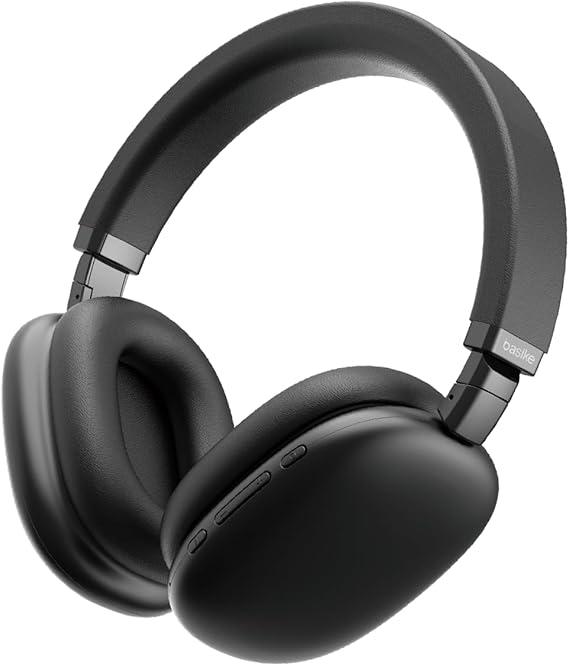 Basike Fones de Ouvido Sem Fio, Headphone Bluetooth on-ear com Microfone, ANC Cancelamento do Ruído, Até 50 Horas de Música, Ba-FON003 (Preto)