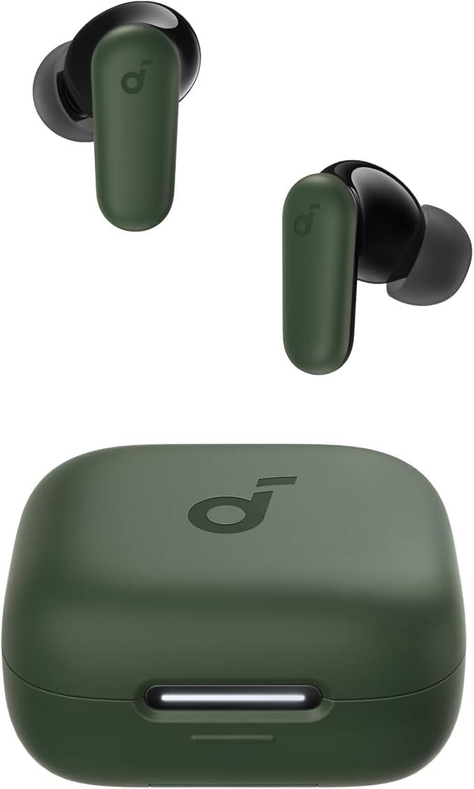 soundcore P30i da Anker, Fone de Ouvido Sem Fio com Cancelamento de Ruído Adaptativo Graves Poderosos Bluetooth 5.4, 45H de Reprodução Estojo 2-em-1 com Suporte para Celular, Resistência à Água, Verde