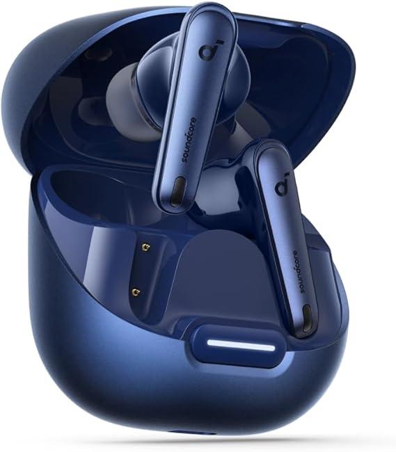 soundcore Liberty 4 NC Fones de Ouvido Sem Fio, Redução de Ruído de 98,5%, Cancelamento Adaptativo, Áudio Hi-Res, 50H de Bateria, Carregamento Sem Fio, Bluetooth 5.6