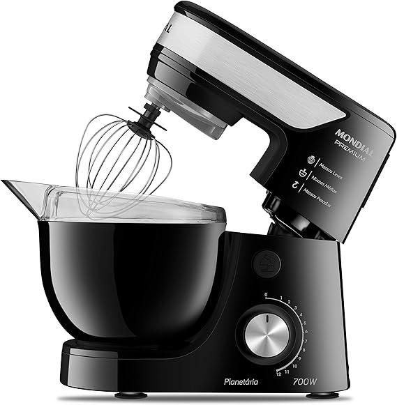 Batedeira Planetária, Mondial, Preto/Inox, 700W, 220V - BP-01P-B