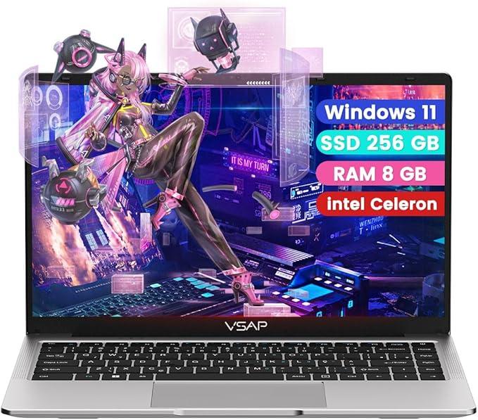 Notebook Intel Celeron 8gb Ram 256 Gb Ssd Laptop 1920x1080 FHD 14in