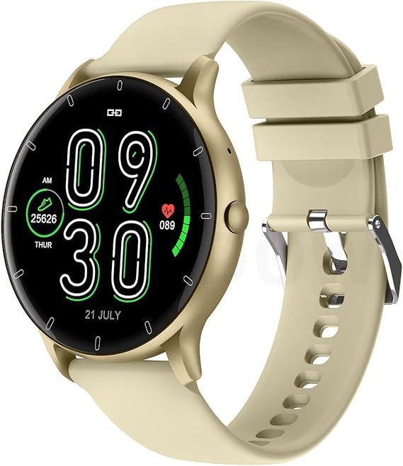 Bettdow Smartwatch Relógio inteligente com Al integrada, atende/faz chamadas, relógio esportivo feminino e masculino de 1,28" à prova d'água IP67, para celulares Android e iOS FB051 (Ouro Champanhe)