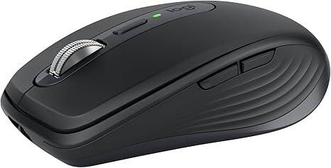 Mouse sem fio Logitech MX Anywhere 3S Compacto, Rolagem rápida, Uso em Qualquer Superfície, Clique Silencioso, Botões programáveis, Recarregável, Conexão Bluetooth - Grafite