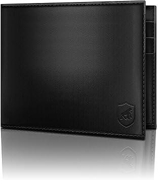 Gshield Carteira Masculina RFID em Couro Legítimo 100% Animal Ultra Slim, Preta