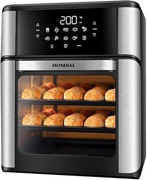 MONDIAL Fritadeira Air Fryer Forno Oven 12L, Preto/Inox, 2000W, 110V - AFON-12L-BI