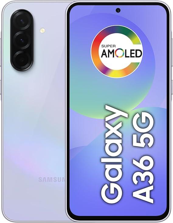 Celular Samsung Galaxy A36 5G 128GB, 6GB RAM, Câmera 50MP, IP67, Super AMOLED 6.7", Recursos AI, Violeta