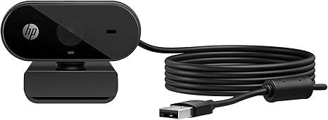 Webcam 1080p HP 320 - com Ajuste Automático de Luz, Conexão USB Plug and Play, Ângulo Largo de 66 Graus, Imagem Full HD com Microfone Integrado e Rotação 360 (53X26AA#ABL)