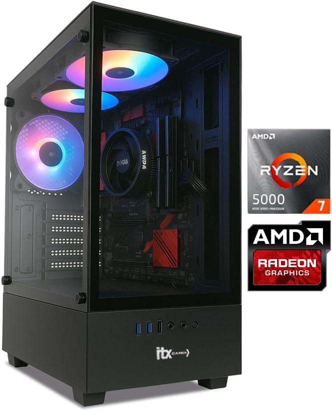 PC Gamer ITX Arena, Ryzen 7 5700G, Radeon™ Graphics Vega 8, 16GB Ram, SSD 480GB, Gabinete RGB