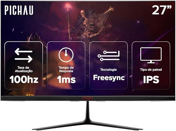 Monitor Gamer Pichau Athen V3 27″ IPS FHD 1 ms 100 Hz – FreeSync – HDMI/VGA – PG-ATH27V3-BL01