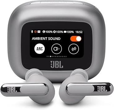JBL, Fone de Ouvido Bluetooth, Live Beam 3, In-ear, Tela de 1.45", Cancelamento de Ruído - Prata