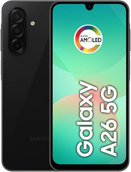 Samsung Celular Galaxy A26 5G 256GB, 8GB RAM, Câmera de 50MP, IP67, Tela Super AMOLED 6.7", NFC (Preto)