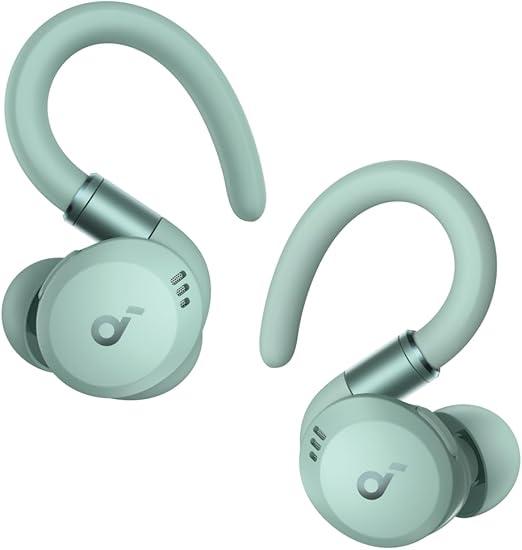 soundcore Sport X20 da Anker, Fone de Ouvido Sem Fio para Treinos, Ganchos Ajustáveis, Cancelamento de Ruído, Graves Intensos, IP68, À Prova de Suor e Poeira, 48H de Reprodução, Fones para Academia