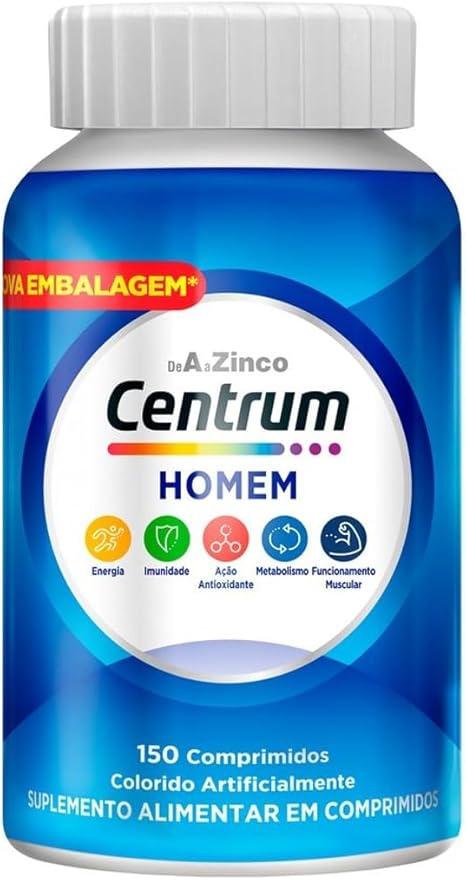 Centrum Homem Multivitaminico Diário com Magnésio, Vitamina D e Vitamina B12, 150 Comprimidos