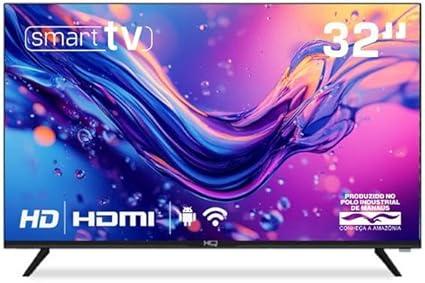 Smart TV HQ 32" HD Tela sem Bordas Sistema Android Design Slim HQS32NKHM