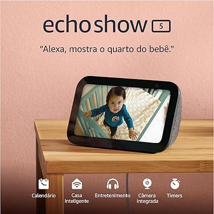 Echo Show 5 (Última geração) | Smart display com Alexa, graves 2x mais potentes e som mais nítido | Cor Preta